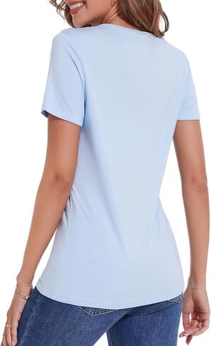 Sosolism Nursing Tops for Breastfeeding Shirts Maternity Short Sleeve T-Shirts Pregnancy Clothes Light Grey, Small in Saudi Arabia