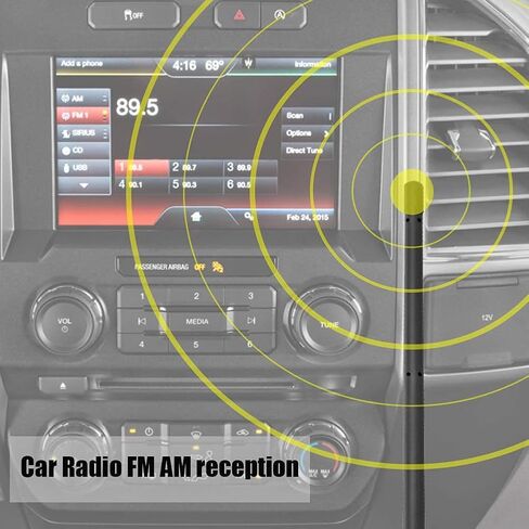 VOFONO Stubby Antenna for 2015-2024 Ford Mustang Convertible, Car Ford Mustang Accessories, 3 Inch Short Replacement Ford Mustang Billet Antenna Mast Designed for Optimized FM AM Radio Reception in Kuwait