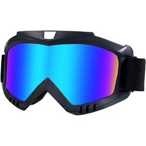 Black Dirt Bike Goggles, Windproof and Anti-Fog, TPU material, Elastic Strap, Sponge Padding, for Motorcycle ATV Dirt Bike Skiing Snowboarding