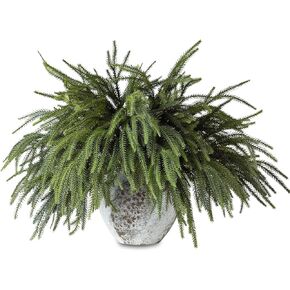 mizii Christmas Decorations 12Pcs Artificial Norfolk Pine Branches 22in Faux Greenery Stems Real Touch Norfolk Pine Garland for Xmas Indoor Outdoor Home Decor (12)