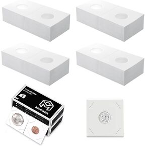 MUDOR Premium Coin Flips for Large Dollar, 200 Pack Cardboard Coin Holder, Mylar Coin Flips 2x2, Paper Coin Holders, Large Dollar(38.1mm) in Kuwait