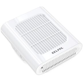 Professional Nail Dust Collector, Adjustable Nail Dust Collector for Acrylic Nails , Electric Nail Vacuum Fan, Low Noise, Dust Collector for Nail Polishing &Salon.White.