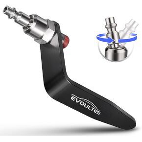 Pneumatic Tool Rafter Hook Hanger with 1/4 Inch & 360° Swivel Air Fitting, Lightweight Aluminum Air Tool Organizer Holder, L Shaped Hook for Air Nailer, Air Hammer, Air Blow Gun