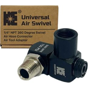 Cosmostar Universal 1/4" NPT 360 Degree Swivel Air Hose Connector Industrial Swivel Air Fittings Air Tool Adapter