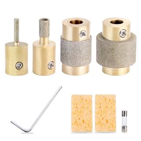 Combination Set 1 3/4 1/4 1/8 Inch Diamond Grinder Bit Head Tools Brass Core Stained Glass Grinder Bits & Diamond Grinder Bit Head Tools, Tools and Supplies for Stained Glass (4)