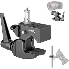 SmallRig Super Clamp Kit, Heavy Duty Max Load 33lb /15kg, with a 1/4"-20 & a 3/8"-16 Top Screw on a 5/8" Stud, for Photography Studio Video Camera Lighting, for Round Pipe and Flat Surface - 4861