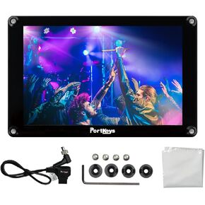 Portkeys HS8 Camera Field Monitor,8 inch 1100nit Brightness 1920x1200 Touch Screen Director AC Monitor with Dual NP-F Battery Plates 3D LUT 4K HDMI/3G SDI Inputs/Output