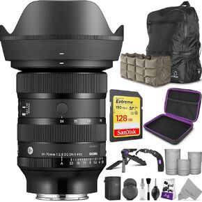 Sigma 24-70mm f/2.8 DG DN II Art Lens for Sony E Mount with Altura Photo Advanced Accessory and Travel Bundle
