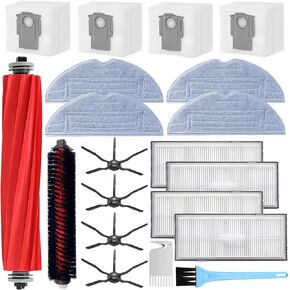 GYLBF Accessories Kit for Roborock S7 MaxV Ultra / S7 Pro Ultra Vacuum Cleaner, 2 Roller Brush, 1 Self-Cleaning Brush, 4 Hepa Filter, 6 Side Brush, 4 Mop Cloth, 6 Dust Bags