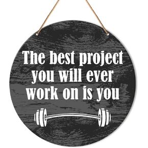 Muktoujaumai Gym Motivation Signs Wall Decor, Home Gym Inspirational Wall Decor Gym Hanging Signs Rustic Decorations for Office, Fitness, Workout Room, The Only Bad Workout Is The One You Didn't Do