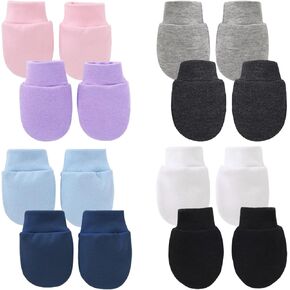 8 Pairs Newborn Baby Mittens No Scratch Gloves Hand Mitten Infant Toddler Essentials for 0-6 Months Baby Boys Girls