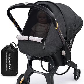Waterproof Winter Baby Car Seat Cover Compatible with Doona Car Seat and Stroller,Windproof Car Seat Canopy for Boys & Girls, Keeps Babies Warm and Coz(Black)