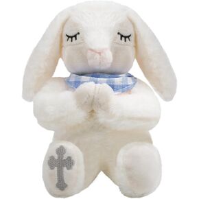 ZGDG Baptism Gifts for Boys Christening Dedication Gift Set for Newborn Baby Boys Includes Plush Praying Musical Bunny in Keepsake Box Ideal Easter Gifts for Kids