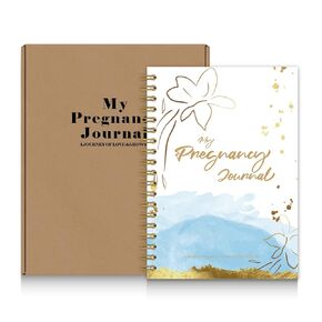 Pregnancy Journal Memory Book - 82 Pages Hardcover Pregnancy Book, Pregnancy Planner, Pregnancy Journals For First Time Moms, Baby Memory Book, Mom Book Diary, Ultrasound Baby Book Memory, Ideal for baby shower, gender reveal party (Blue Ocean)