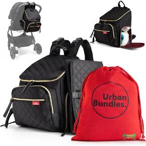 Diaper Bag – Large Diaper Bag Backpack, Stylish Baby Bag with Stroller Straps, Breast Pump Bag, Insulated Pockets, and Baby Changing Pad, Baby Travel Bag, Waterproof Backpack – Black