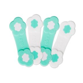 ABZ Pin Free Cloth Diaper Fasteners for Prefolds, Pre-Flats or Flat Diapers - 4 Pack - Turquoise