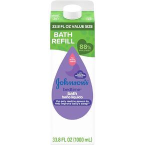 Johnson's Bedtime Bath with Relaxing & Soothing NaturalCalm Aromas, Hypoallergenic, Gentle & Tear-Free Nighttime Bubble Bath for Babies & Kids, Value Size Refill, 33.8 fl. Oz