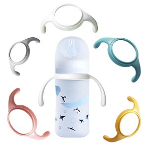 Pack of 5, Bottle Handles Grips Compatible for Pigeon 3rd Generation Silicone Coating Nursing Bottle, PPSU/PP/Glass Nursing Wide Neck Bottles