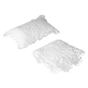 Baby Photography Blanket Pillow Set Newborn Photo Props Set Hollow Lace Round Blanket Pillow(White)