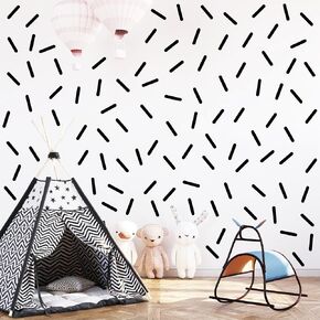 380pcs Polka Dot Wall Decal Stickers for Kids Nursery Bedroom Removable Irregular Black Vinyl Dot Wall Stickers for Baby Girls Boys Room Decorations
