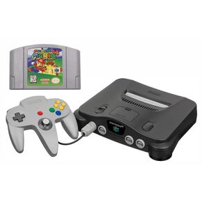 N64 System with Controller, Hookups, and Mario 64 Game (Renewed)