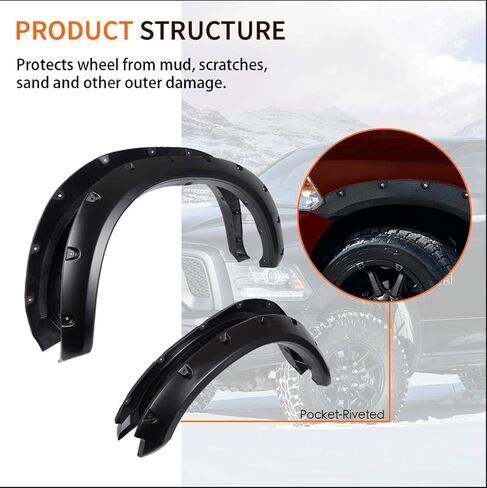 G-PLUS Fender Flares, Compatible with 1994-2001 Dodge Ram 1500/2500/3500 Models Only, Textured Matte Pickup Truck Accessories Trim Cover Protector 4pcs in Saudi Arabia