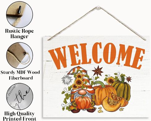 It's Fall Sign, Gnome Fall Decor, Rustic Wooden Hanging Plaque Sign, Farmhouse Wall Decor, Cute Autumn Wood Decoration, Autumn Home Decor, Front Door Decor, Decorative Wooden Wall Sign in Saudi Arabia