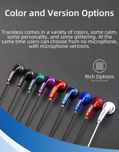 Yuandao HiFi Wired Earbuds: 15.4mm Dynamic 3.5mm Plug Earphones with Mic and Call/Music Control Button, Bass Stereo in Ear IEMs for Gaming/Sport/Student/PC/Phone/Tablet, Purple with Mic in Kuwait