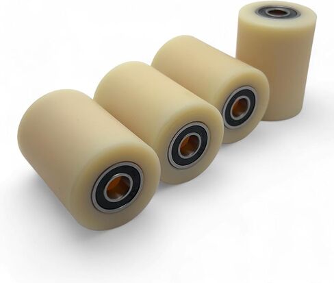 Nylon Pulley 4 pcs 1.5-inch Nylon Roller Wheel with Bearings, CNC Guiding Wheel Flat Belt Idler (1.5in Diameter - 1 in Wide - 3/8 in Bearing) in Kuwait