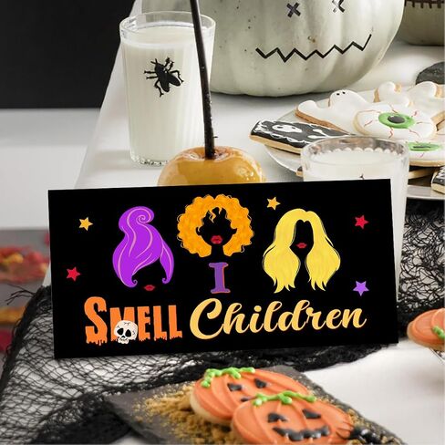 Horror Halloween Welcome Sign for Front Door, Magic Witch Halloween Party Decorations for All Seasons Scary Porch Decor, Wooden Hanging Gifts for Farmhouse Home Bathroom Kitchen Wall Art -A22 in Saudi Arabia
