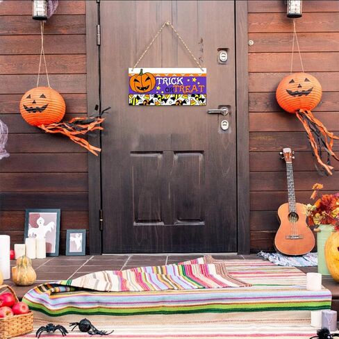 Horror Halloween Welcome Sign for Front Door, Magic Witch Halloween Party Decorations for All Seasons Scary Porch Decor, Wooden Hanging Gifts for Farmhouse Home Bathroom Kitchen Wall Art -A22 in Kuwait