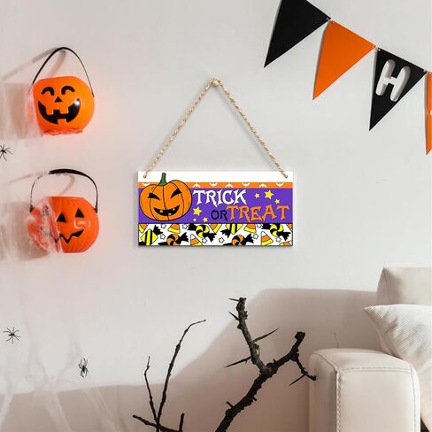 Horror Halloween Welcome Sign for Front Door, Magic Witch Halloween Party Decorations for All Seasons Scary Porch Decor, Wooden Hanging Gifts for Farmhouse Home Bathroom Kitchen Wall Art -A22 in Kuwait