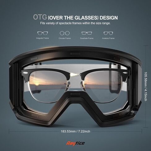 Ski Goggles Lenses are Produced by Carl Zeiss Vision Sunlens Snowboard Goggles with Interchangeable Magnetic Lens OTG Anti Fog Ski Glasses with UV400 Protection - Blue in Saudi Arabia