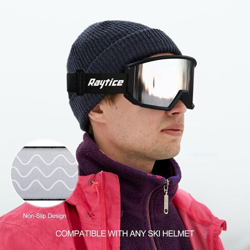 Ski Goggles Lenses are Produced by Carl Zeiss Vision Sunlens Snowboard Goggles with Interchangeable Magnetic Lens OTG Anti Fog Ski Glasses with UV400 Protection - Blue in Saudi Arabia