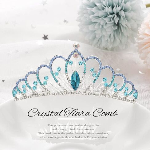 Silver Girls Tiara Comb Crystal Princess Tiaras Hair Comb Wedding Bridal Crown Headband Birthday Hairpiece for Costume in Saudi Arabia