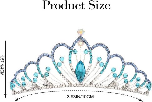 Silver Girls Tiara Comb Crystal Princess Tiaras Hair Comb Wedding Bridal Crown Headband Birthday Hairpiece for Costume in Saudi Arabia
