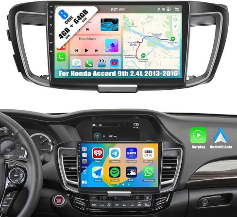 2G+64G Android 13 Car Stereo for Honda Accord 9th 2.4L 2013-2016 with Wireless Apple Carplay Android Auto,10.1'' HD Touchscreen Car Radio with WiFi GPS Navigation Bluetooth FM/RDS SWC+Backup Camera in Saudi Arabia