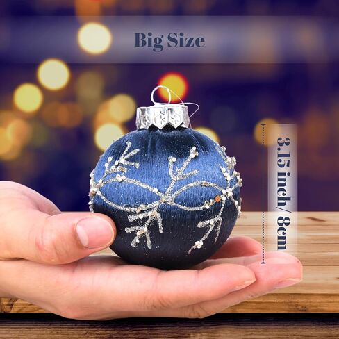 Christmas Ornaments Champagne Xmas Balls - Pack of 15 Luxury Christmas Tree Decorations Shatterproof - Satin Glitter Xmas Bulbs Set, 3.15 inch 80mm in Saudi Arabia