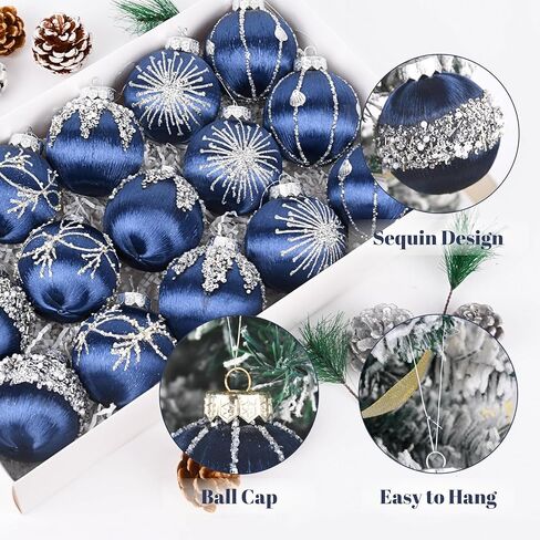 Christmas Ornaments Champagne Xmas Balls - Pack of 15 Luxury Christmas Tree Decorations Shatterproof - Satin Glitter Xmas Bulbs Set, 3.15 inch 80mm in Saudi Arabia