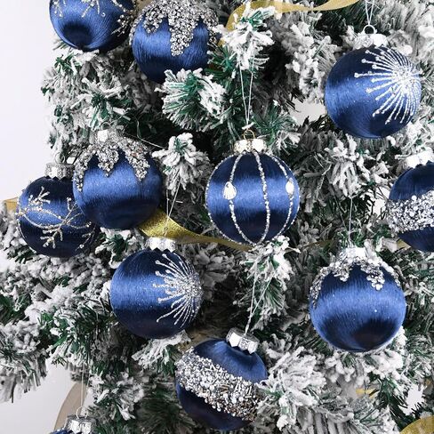 Christmas Ornaments Champagne Xmas Balls - Pack of 15 Luxury Christmas Tree Decorations Shatterproof - Satin Glitter Xmas Bulbs Set, 3.15 inch 80mm in Saudi Arabia