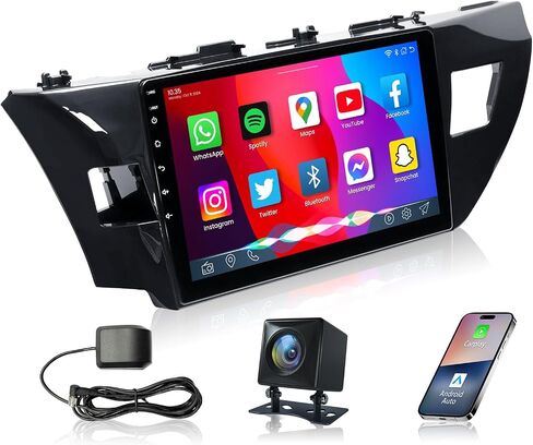 Car Radio for Toyota Corolla: Car stereo Upgrade for 2014 2015 2016 - with Wireless Carplay Android Auto 10.1 Inch Touchscreen 2G+64G with WiFi GPS Navigation Bluetooth Backup Camera in Saudi Arabia