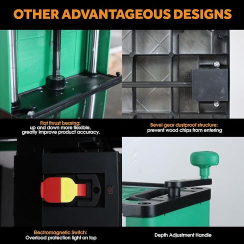 （Updated Model）Kayrain 13IN Power Benchtop Planer with HSS Double-sided Use Blades Electric Thickness Planer 15A 2000W Powerful Motor Wood Planers for Woodworking in Kuwait