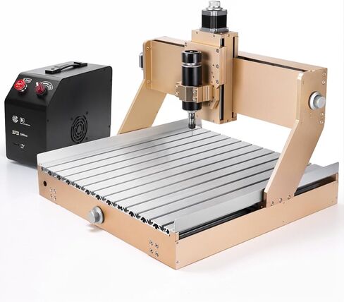 جهاز توجيه LUNYEE 4040 Trubo CNC، ماكينة قطع طحن ونقش 3 محاور معدنية بالكامل بقدرة 500 وات، تحكم GRBL للخشب والأكريليك المعدني، 400 × 400 × 110 مم (15.7 بوصة × 15.7 بوصة × 4.3 بوصة) in Kuwait