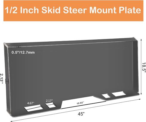 1/2" Universal Quick Attach Plate, Skid Steer Plate-Grade 50 Structural Steel, Anti-Rust Surface, Skid Steer Attachment Plate for Kubota, Bobcat Skid Steers and Tractors in Saudi Arabia