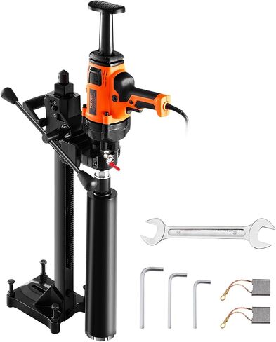 VEVOR Diamond Core Drill Machine, Wet and Dry Use, 0.8-6.3in Drilling Diameter Handheld Core Drill Rig with Stand and Core Drill Bit, 2000W Rugged Concrete Core Drill, For Concrete, Brick, Marble in Saudi Arabia