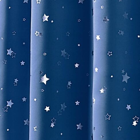 Curtainworks Starry Night Room Darkening Rod Pocket Window Curtain Single Panel, 84 in, Blue in Saudi Arabia