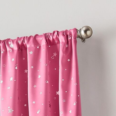 Curtainworks Starry Night Room Darkening Rod Pocket Window Curtain Single Panel, 84 in, Blue in Saudi Arabia