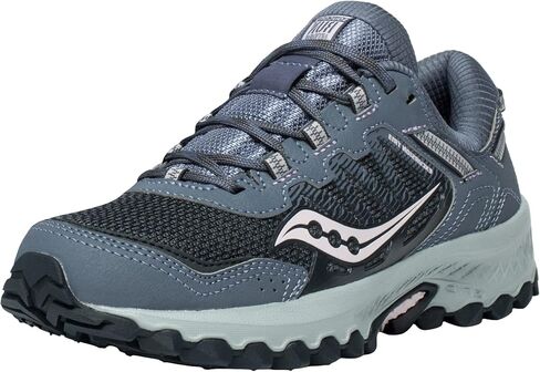 Saucony Women's Versafoam Excursion Tr13 Trail Running Shoe, Grey/Black/Burgundy, 6 in Saudi Arabia