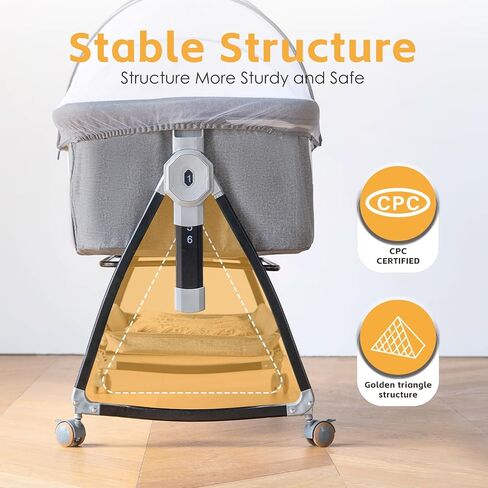 Baby Bassinet, Playpen for Baby, 3 in 1 Bedside Bassinet with Quickly Adjustable Height,Mosquito Net, Easy Folding Portable Bedside Sleeper for Infant Newborn in Saudi Arabia