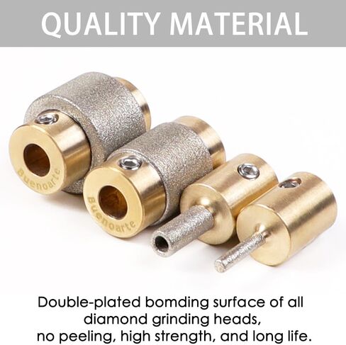 Combination Set 1 3/4 1/4 1/8 Inch Diamond Grinder Bit Head Tools Brass Core Stained Glass Grinder Bits & Diamond Grinder Bit Head Tools, Tools and Supplies for Stained Glass (4) in Saudi Arabia